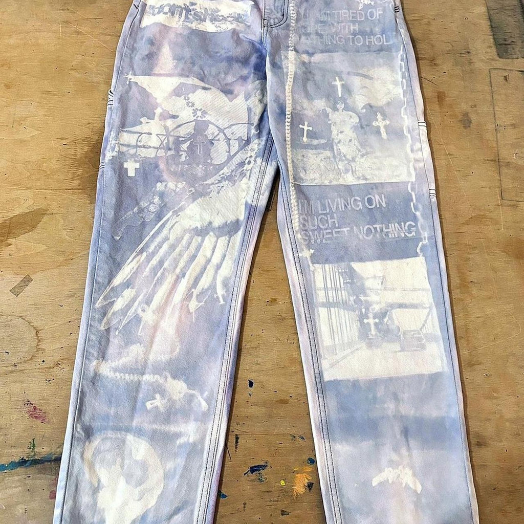 "sweet nothing" Sunprinted graphic jeans