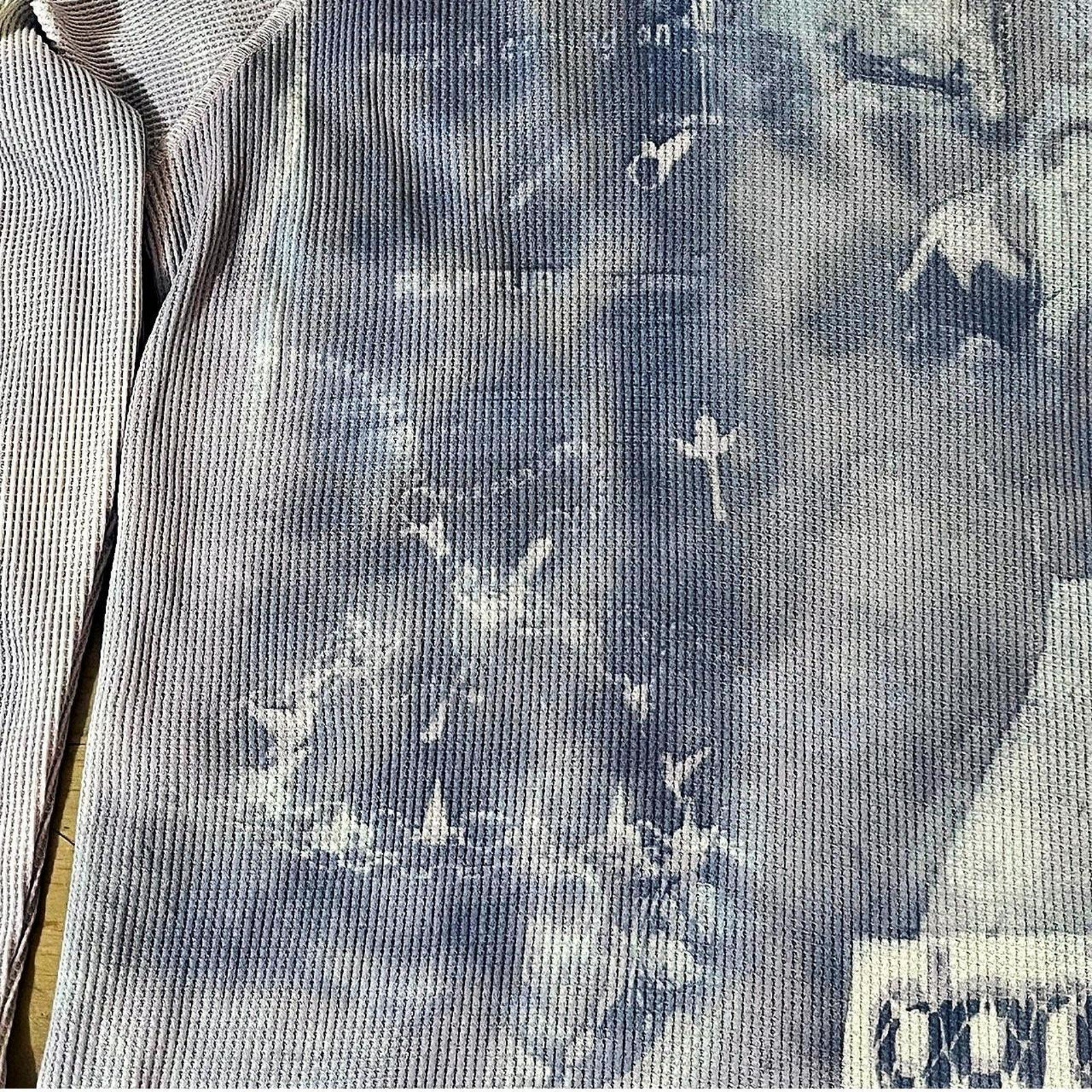 Gray/Purple Sunprinted waffleknit sweater