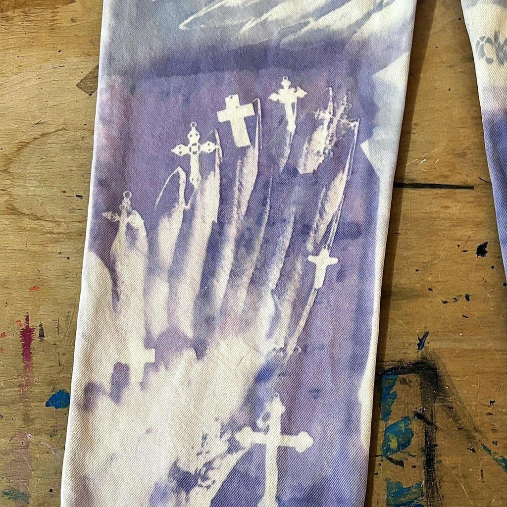 "sweet nothing" Sunprinted graphic jeans