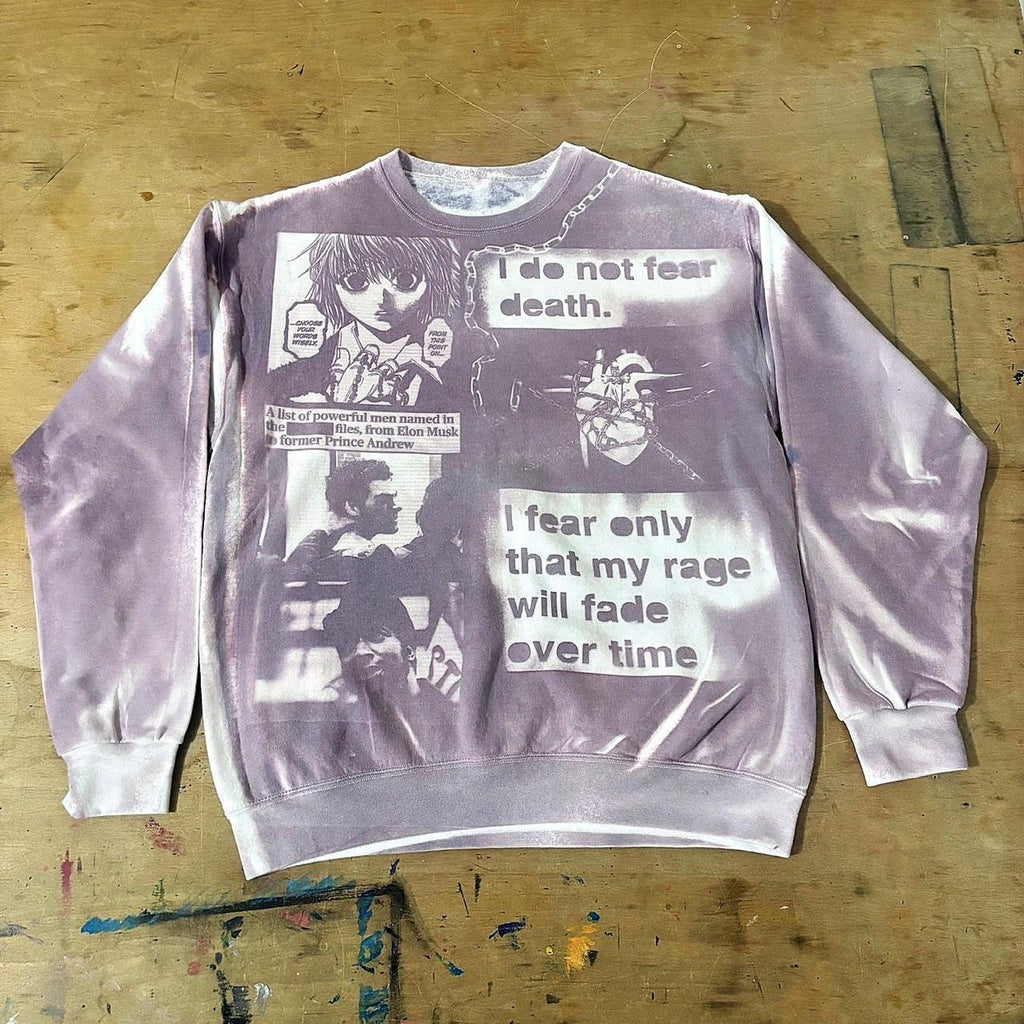 "I do not fear death." Sunprinted Sweater