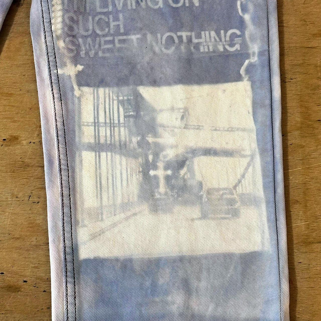 "sweet nothing" Sunprinted graphic jeans
