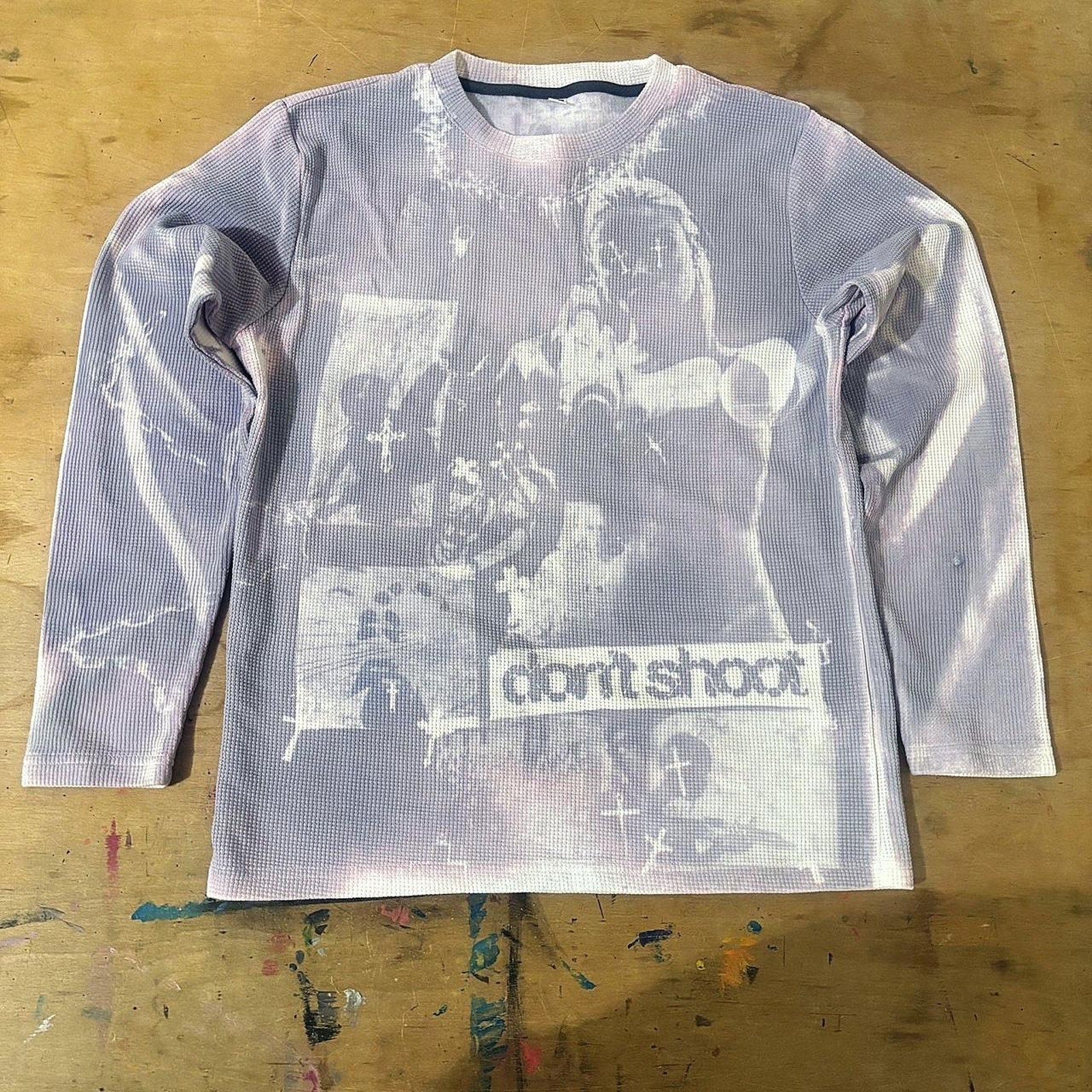 Handmade graphic waffleknit sweater