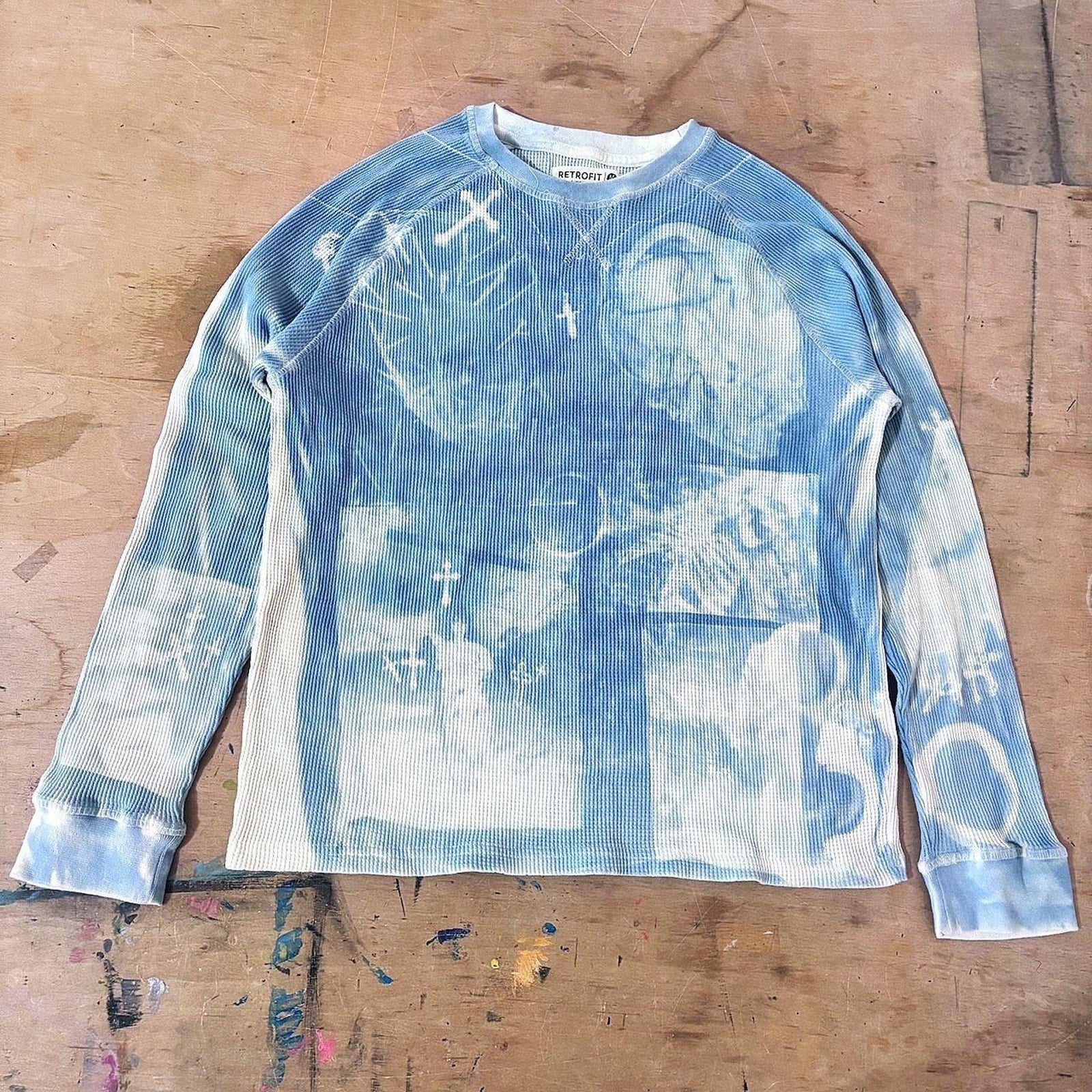 Handmade graphic waffleknit sweater