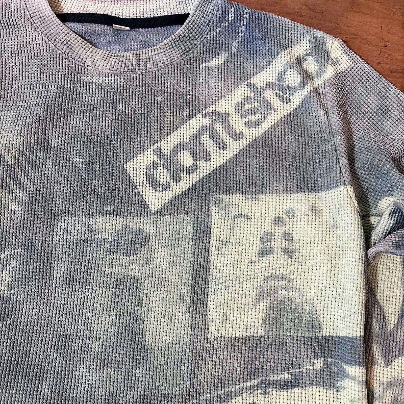 Handmade graphic waffleknit sweater