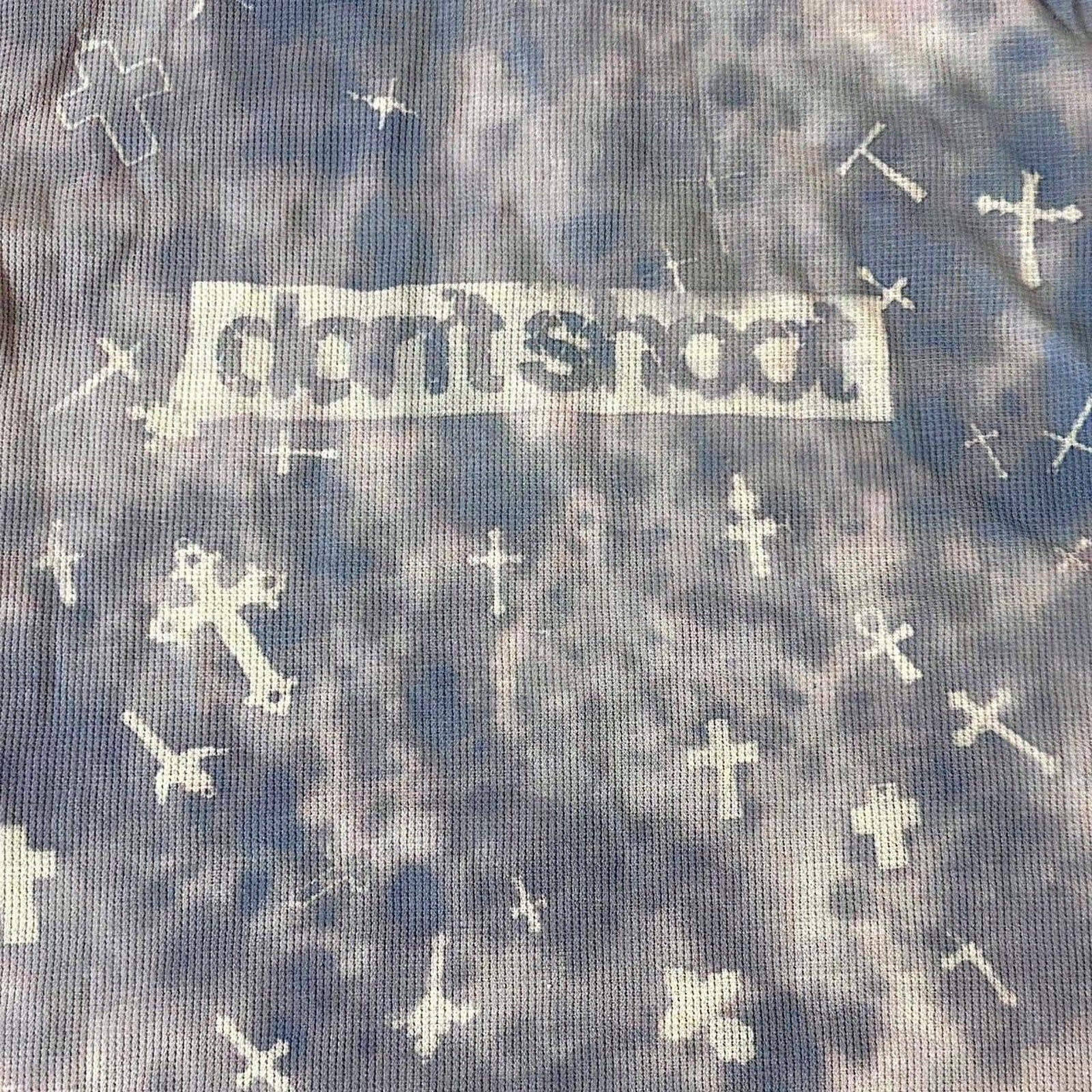 "Spilled crosses" sunprinted henley