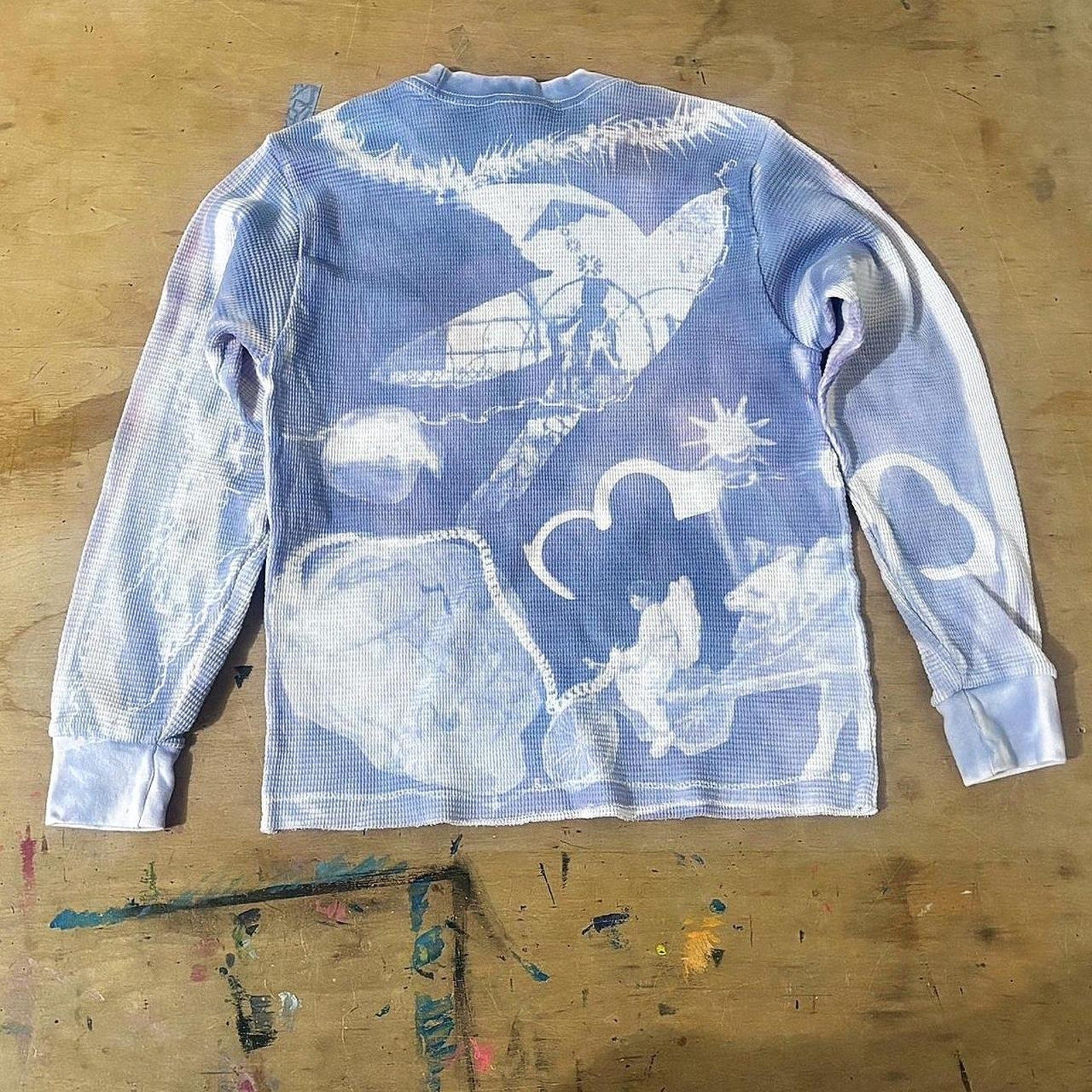 Handmade graphic waffleknit sweater