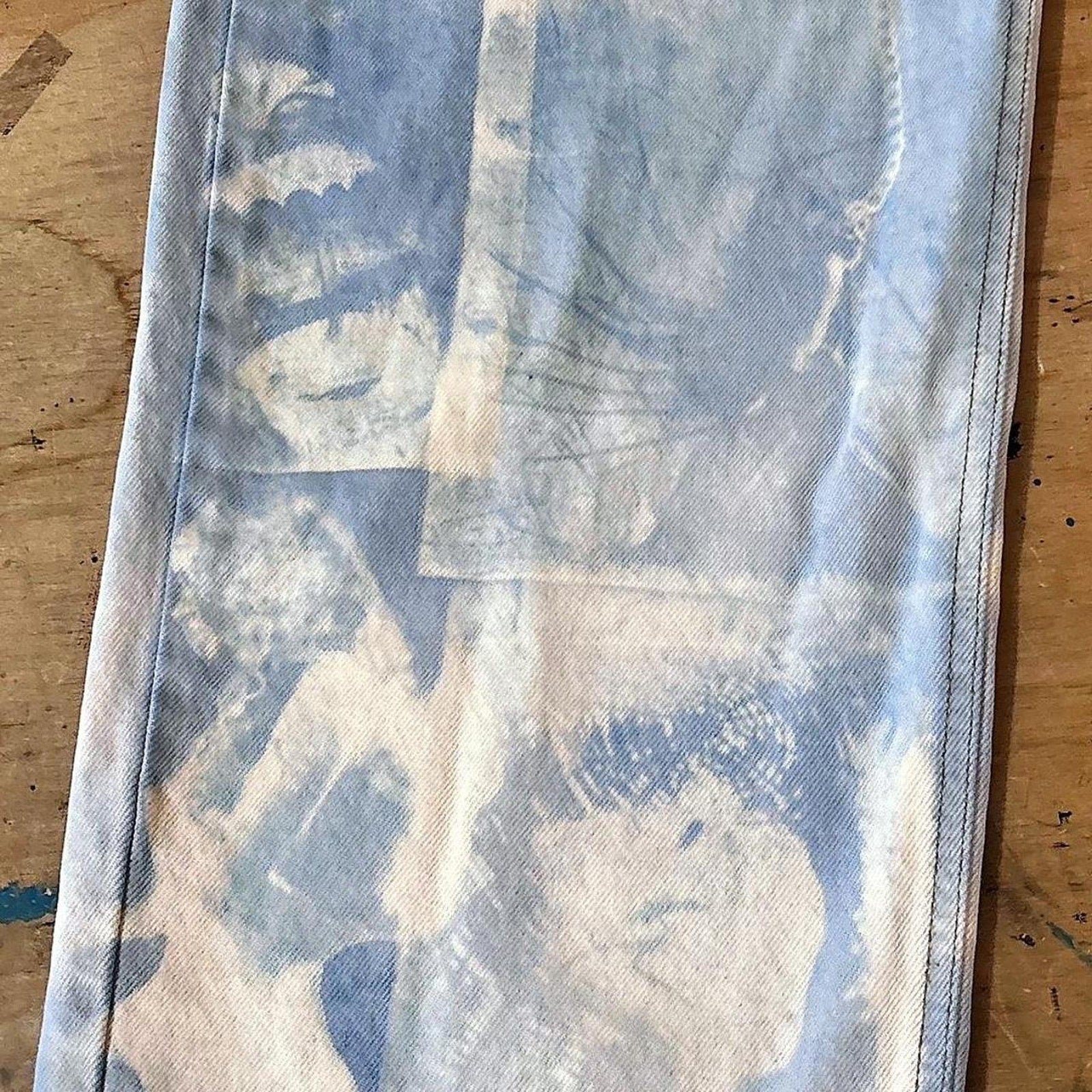 "Sweet Nothing" cyanotype painted jeans