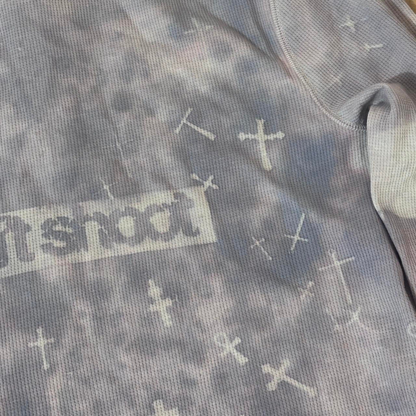 "Spilled crosses" sunprinted henley