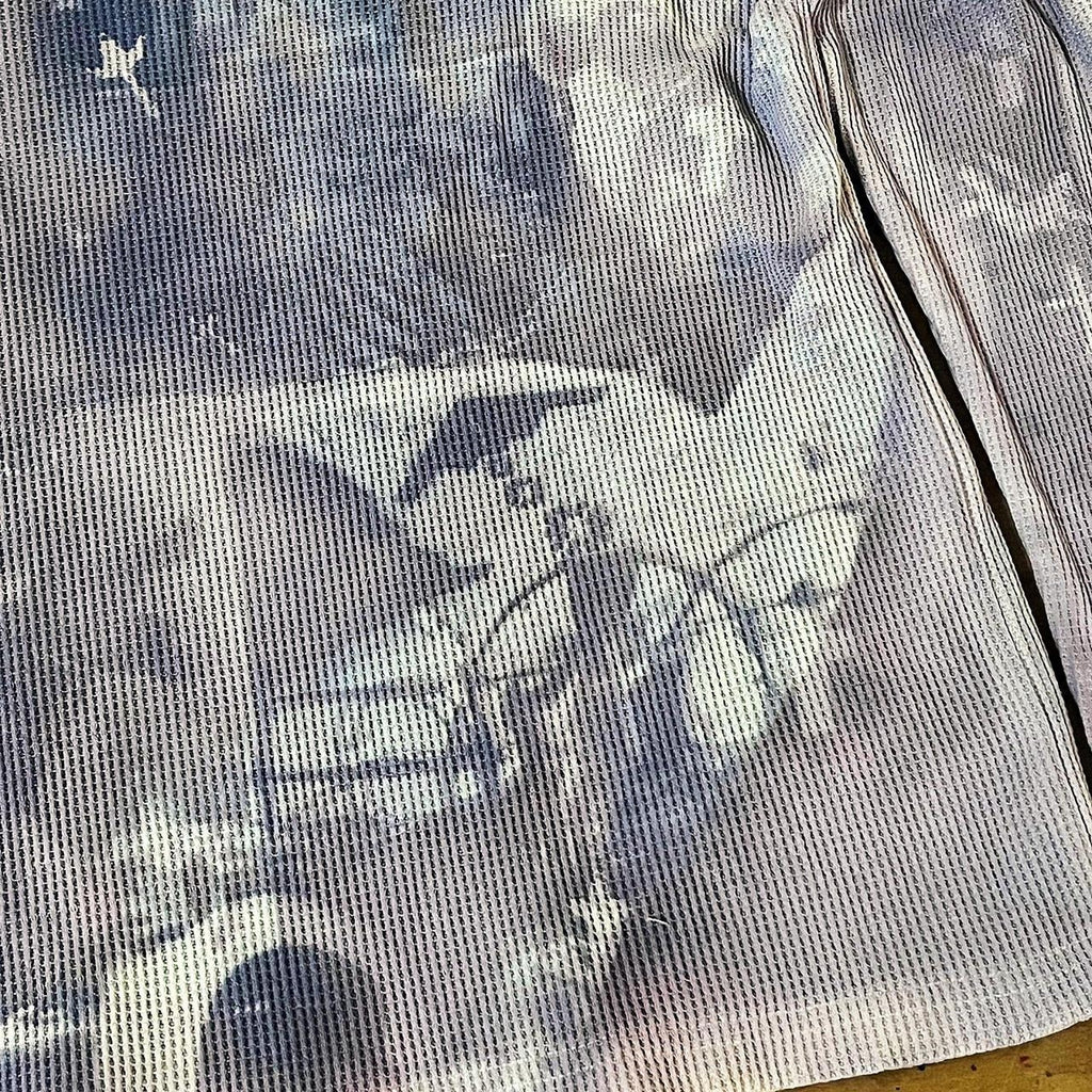 Gray/Purple Sunprinted waffleknit sweater