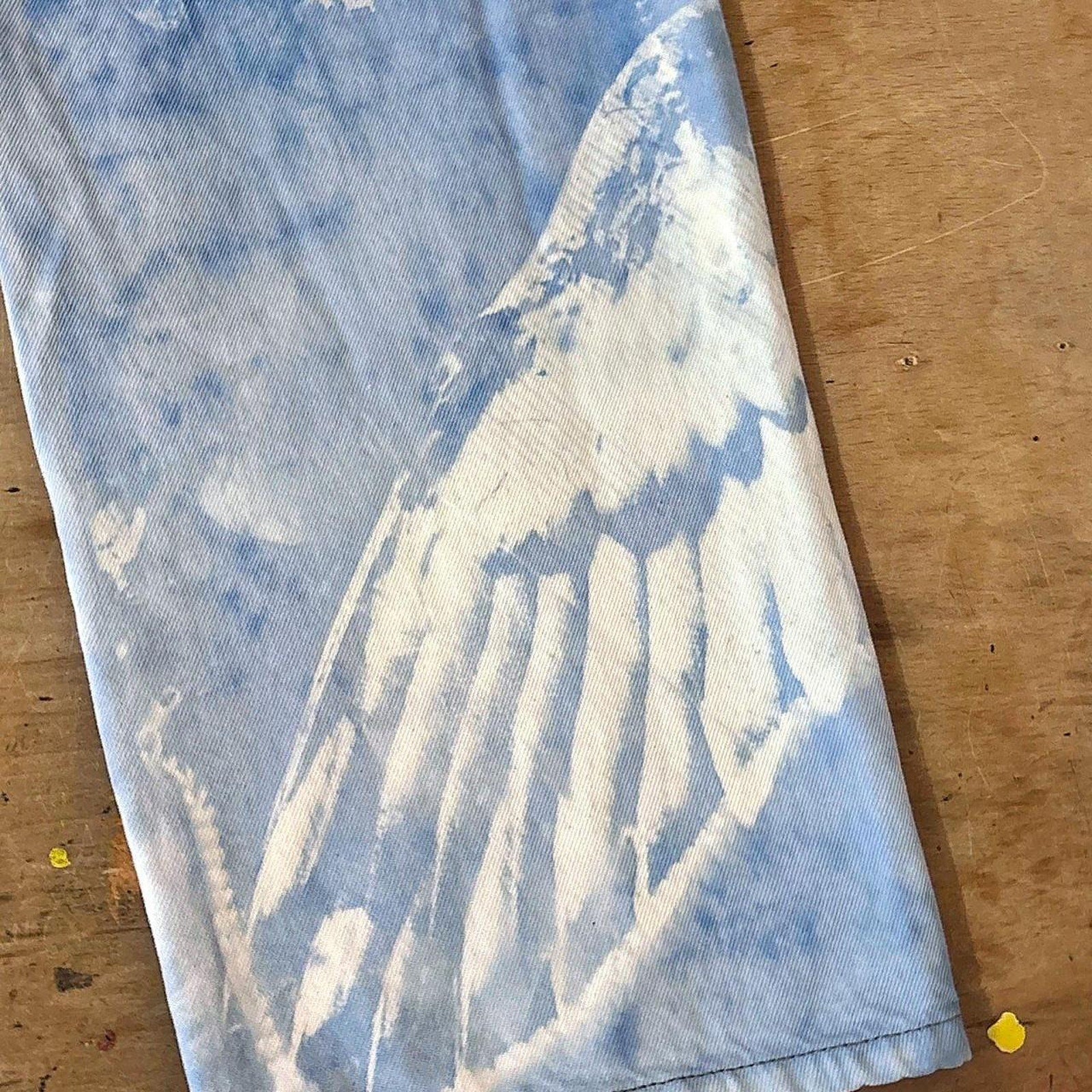 "Sweet Nothing" cyanotype painted jeans