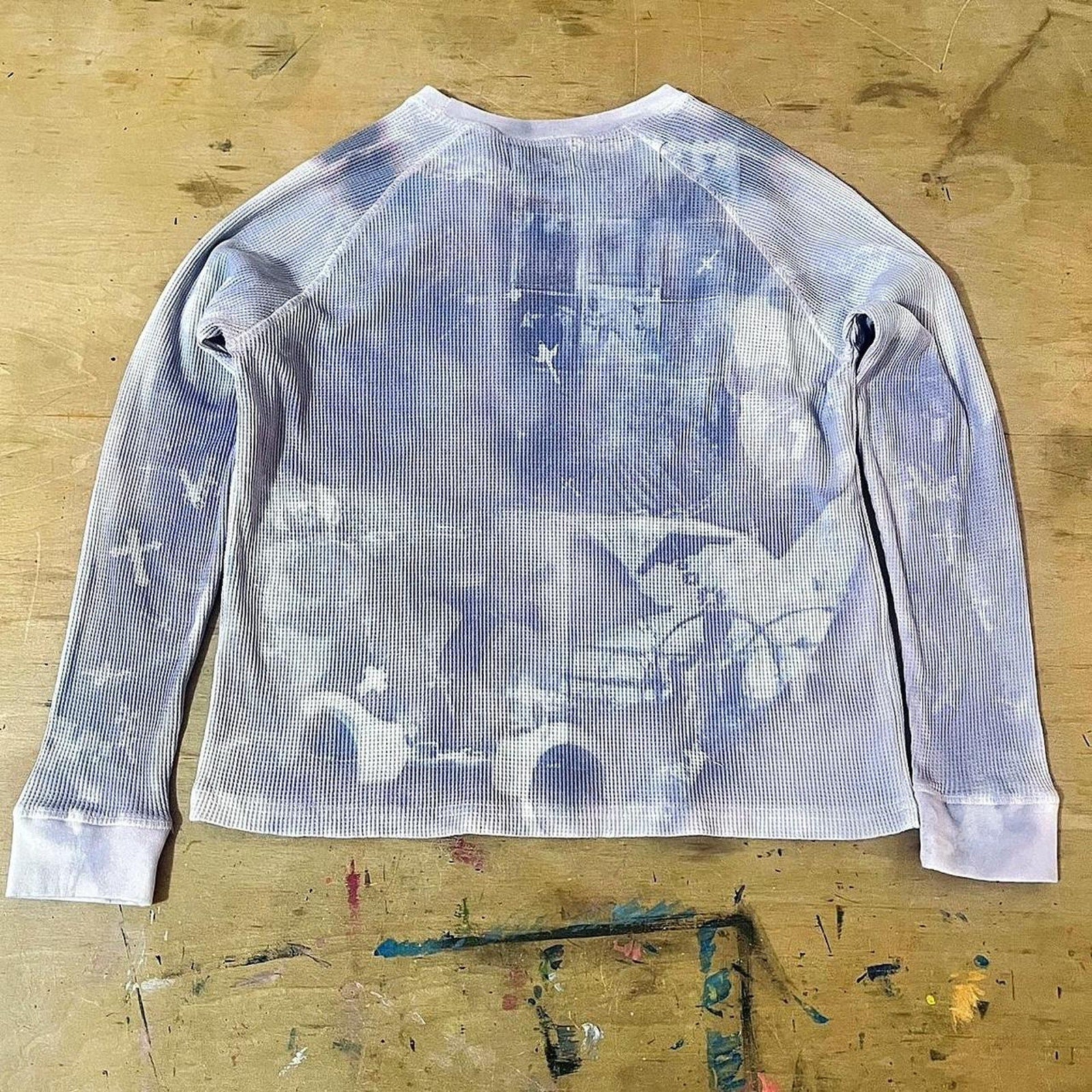 Gray/Purple Sunprinted waffleknit sweater