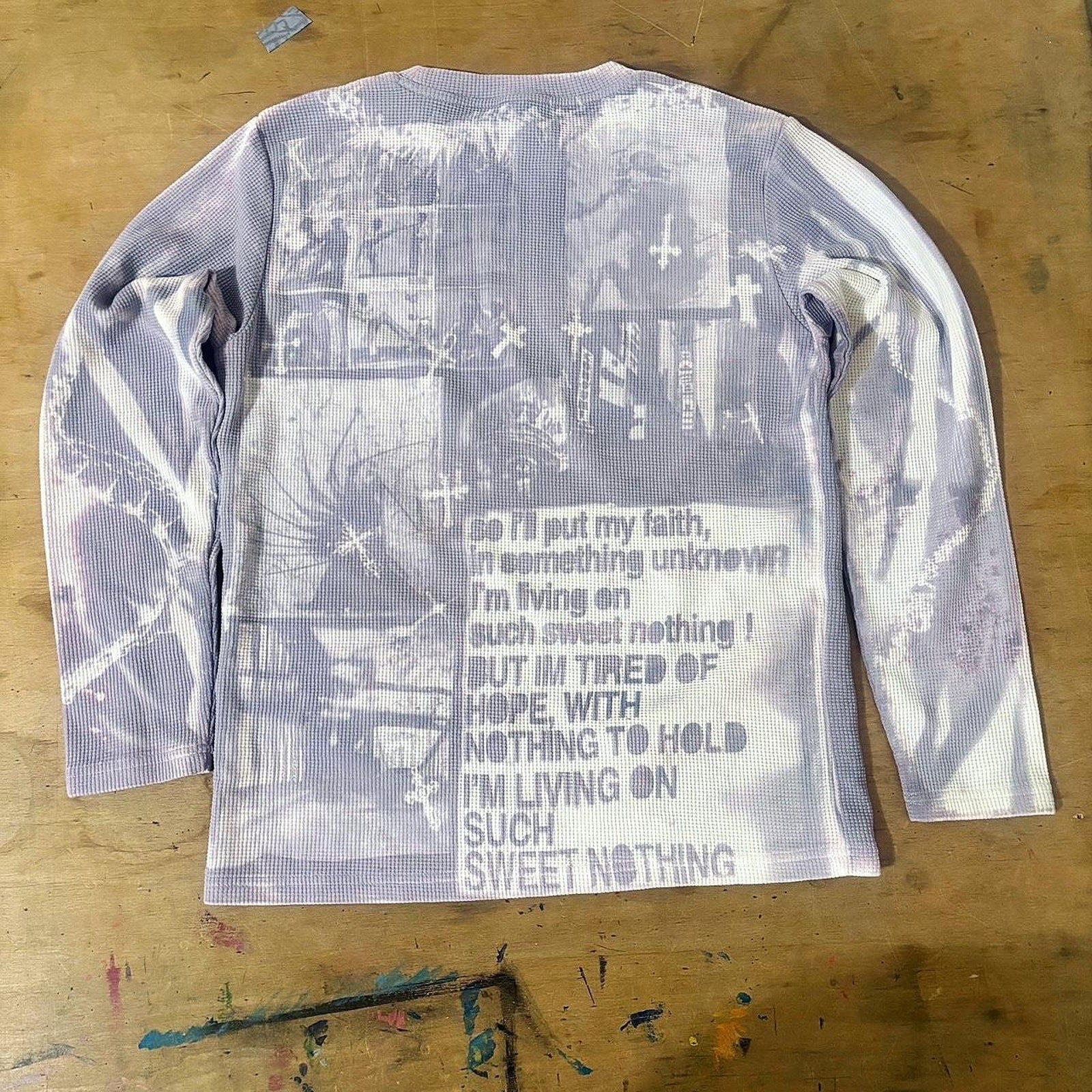 Handmade graphic waffleknit sweater