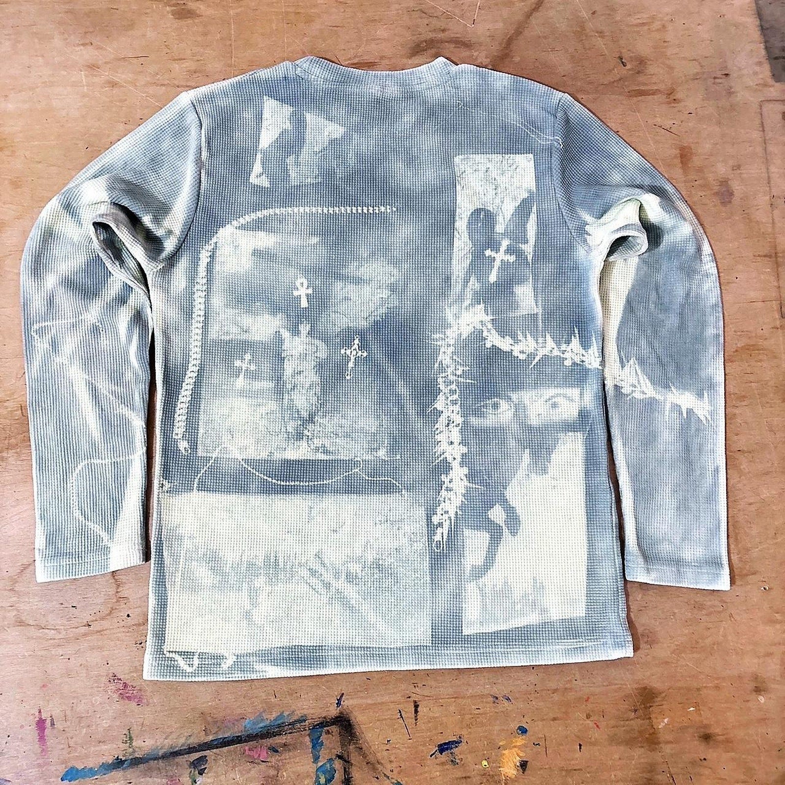 Handmade graphic waffleknit sweater