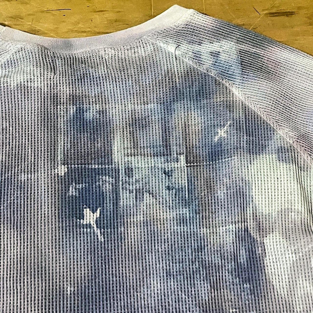 Gray/Purple Sunprinted waffleknit sweater