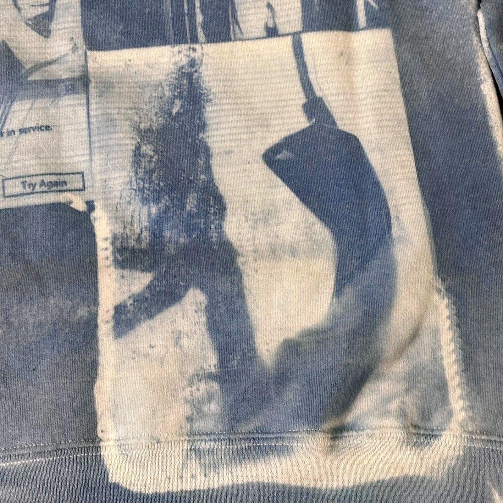 Handprinted cyanotype sweater apidta