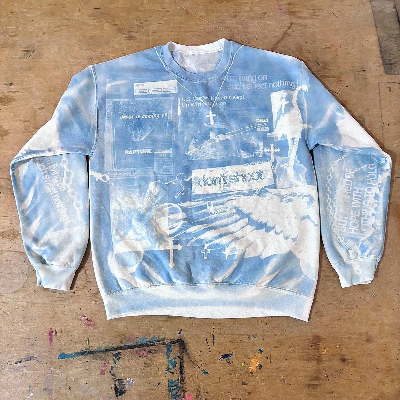 "sweet nothing" cyanotype sweater