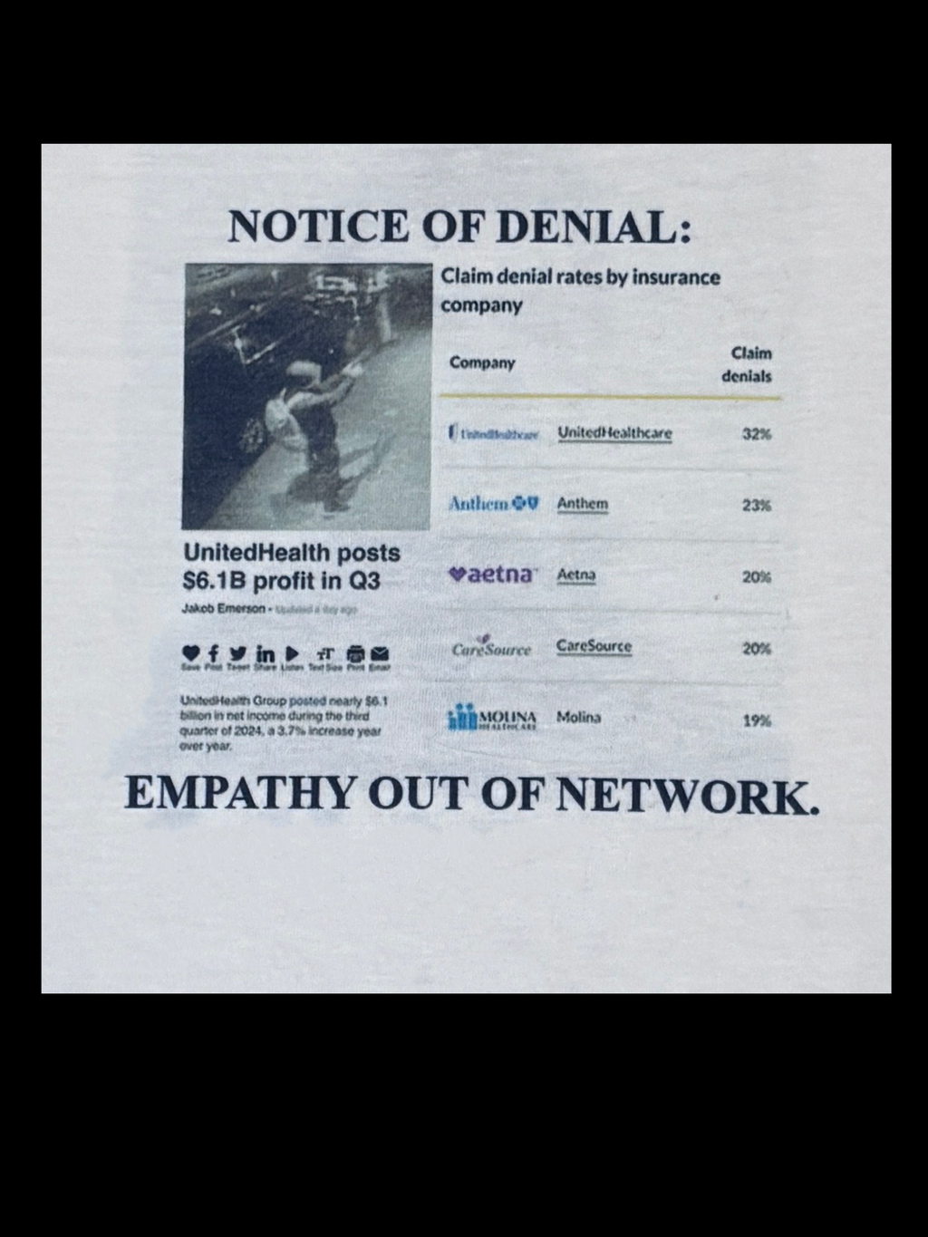Out Of Network T shirt